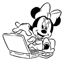 A coloring page of minnie mouse